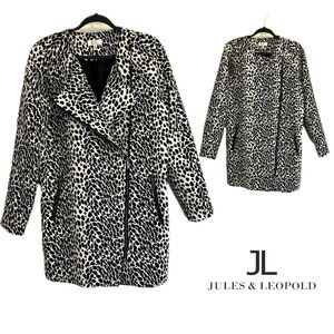 Like New! Jules&Leopold Leopard Print Lightweight Trench  Asymmetrical Zip Size8